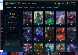 Conta LEAGUE OF LEGENDS Unranked 114 skins LOL