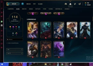 Conta LEAGUE OF LEGENDS Unranked 114 skins LOL