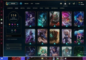 Conta LEAGUE OF LEGENDS Unranked 114 skins LOL