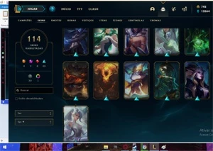 Conta LEAGUE OF LEGENDS Unranked 114 skins LOL