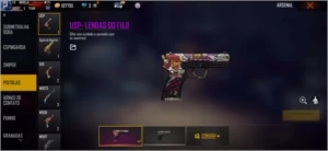 Conta de Free fire, nível 68 com muitas skins.