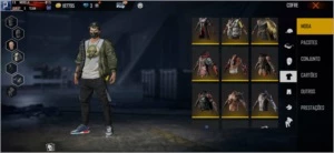 Conta de Free fire, nível 68 com muitas skins.