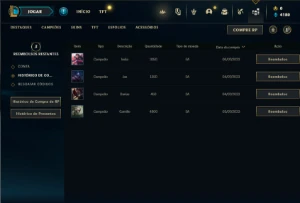 Conta platina 4 com 27 Champs e 4 Skins + 4 Fragmentos - League of Legends LOL