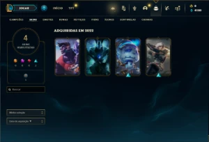 Conta platina 4 com 27 Champs e 4 Skins + 4 Fragmentos - League of Legends LOL