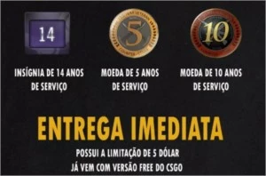 CONTA STEAM MEDALHAS CSGO DE 5 e 10 Anos de Serviços - RARAS - Counter Strike