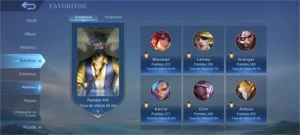 CONTA ML TOP 221 SKINS - Mobile Legends