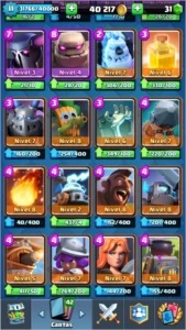 Liga 1 14 lendarias 13 nivel 2 - Clash Royale