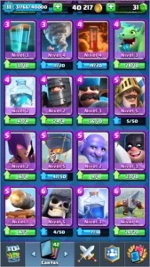 Liga 1 14 lendarias 13 nivel 2 - Clash Royale