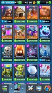 Liga 1 14 lendarias 13 nivel 2 - Clash Royale
