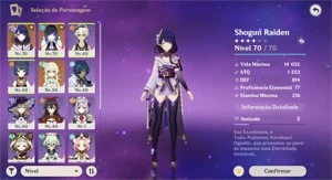 Shogun + arma + Yelan + 9861 primogems - Genshin Impact