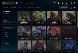 Conta unranked com 132 Champs e 113 Skins - League of Legends LOL