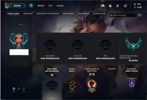 Conta unranked com 132 Champs e 113 Skins - League of Legends LOL