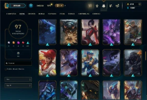 Unranked com 150 Champs e 97 Skins ( MID / JG / TOP ) - League of Legends LOL