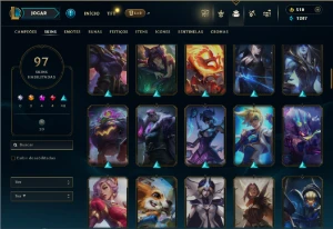 Unranked com 150 Champs e 97 Skins ( MID / JG / TOP ) - League of Legends LOL