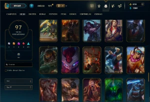 Unranked com 150 Champs e 97 Skins ( MID / JG / TOP ) - League of Legends LOL