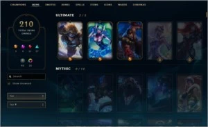 Conta League of Legends Platina 4, Todos Champs, 210 Skins LOL