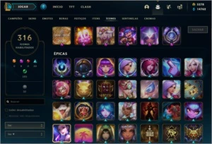 355 Skins - 5278 De RP - Platina 2 - League of Legends LOL