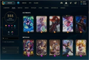 355 Skins - 5278 De RP - Platina 2 - League of Legends LOL