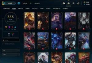 355 Skins - 5278 De RP - Platina 2 - League of Legends LOL