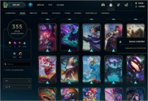 355 Skins - 5278 De RP - Platina 2 - League of Legends LOL