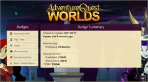 CONTA TOP AQW (AdventureQuest Worlds) DE 2011 - Adventure Quest World