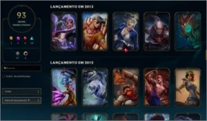 Conta League Of Legends +90 Skins barata LOL