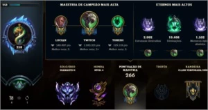 Vendo conta diamante 2, 1.6KK maestria, 47 skins - League of Legends LOL