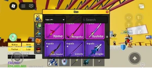 conta rara blox fruits bem antiga com várias e várias coisas - Roblox