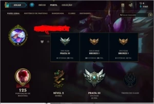Conta lol bronze com 29 champs e 7 skins ! com email - League of Legends