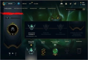 Conta PLAT 4 com RP - League of Legends LOL