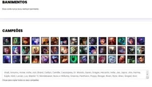 Conta Unranked com 45 Champs e 27 Skins - League of Legends LOL