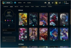 Conta Unranked com 45 Champs e 27 Skins - League of Legends LOL