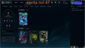 Conta de LOL nvl 47 com 56 champs e 10455 EA - League of Legends