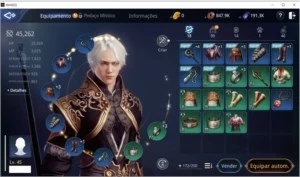 Lancer server SA73 lv 45 com 45k de poder - MIR4