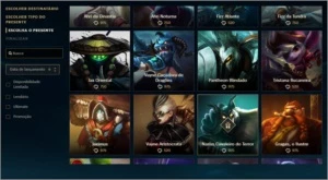 vendo skins de league of legends com o valor de 1350 RP LOL