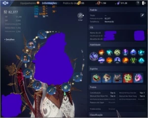 Char Lv. 71, 82k+ CP. Um pet épico - MIR4