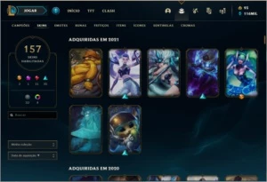 Conta LoL Ouro. Todos campeões 157 skins 120k EA - League of Legends