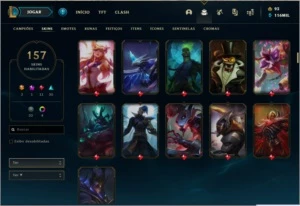 Conta LoL Ouro. Todos campeões 157 skins 120k EA - League of Legends