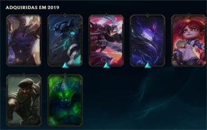 CONTA LEAGUE OF LEGENDS SKINS BOAS/ QUASE TODOS CAMP LOL