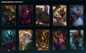 CONTA LEAGUE OF LEGENDS SKINS BOAS/ QUASE TODOS CAMP LOL
