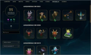 Conta lol com 155 champs, 144 skins ( 4 Vitóriosas ) - League of Legends
