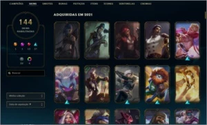 Conta lol com 155 champs, 144 skins ( 4 Vitóriosas ) - League of Legends