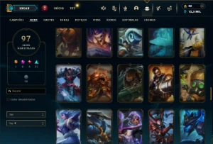 Platina 4 com 130 Champs e 97 Skins ( JG / MID / ADC ) - League of Legends LOL