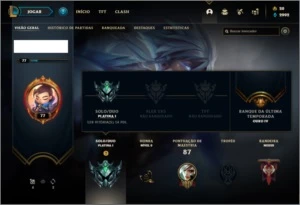 Conta platina 1 com 34 champs e 16 skins ( MAIN TOP / MID ) - League of Legends LOL