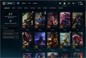 Conta platina 1 com 34 champs e 16 skins ( MAIN TOP / MID ) - League of Legends LOL