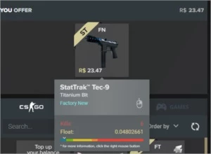 Tec-9 (StatTrak™) | Fragmento de Titânio - Counter Strike CS
