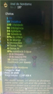 Anel namorow exo PM spiritia - Dofus