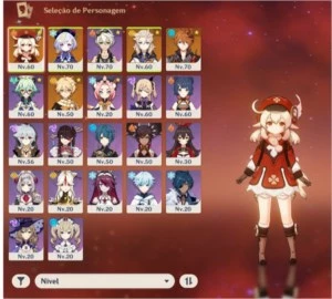 AR46 Klee, Albedo, Childe, QiqiC1+ Harpa+Espinha - Genshin Impact