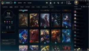 Conta lol com 78 skins, prime todo mes, 106 camp e 170 rp - League of Legends