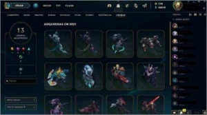 Conta lol com 78 skins, prime todo mes, 106 camp e 170 rp - League of Legends